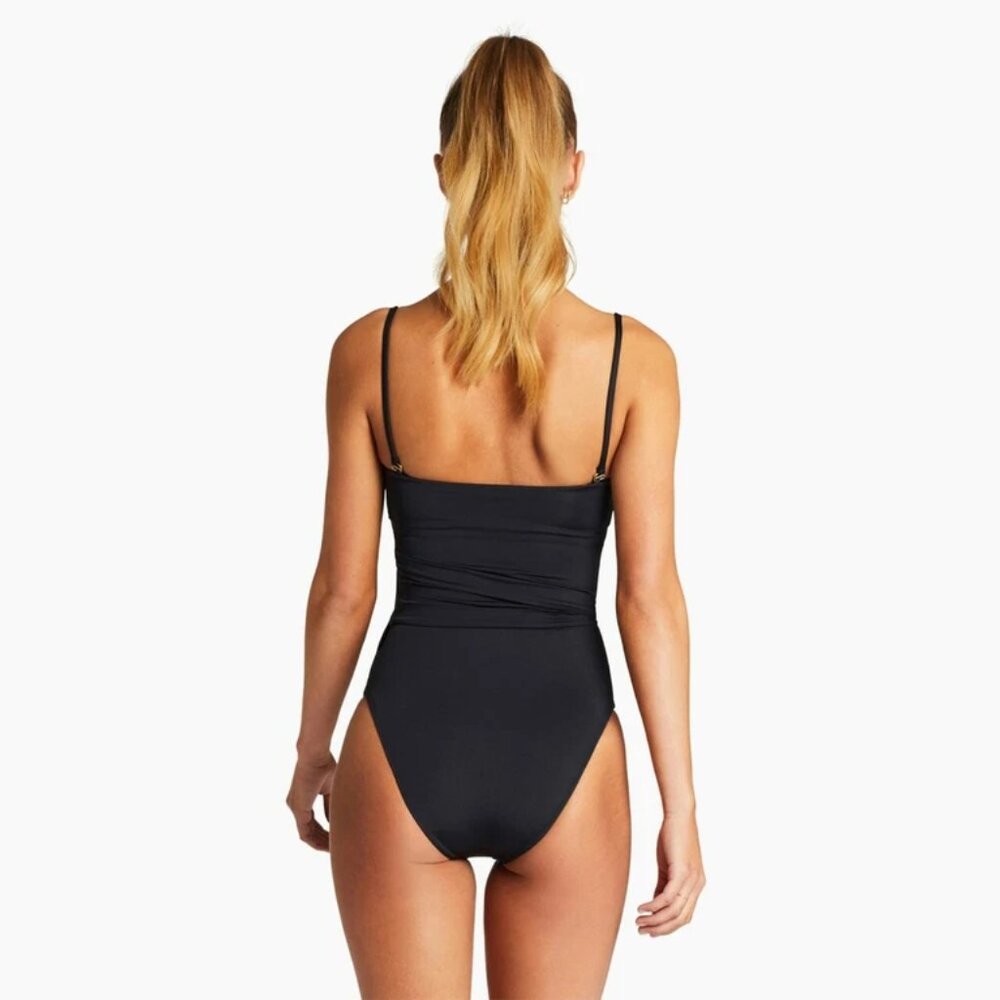 NWT S / 6 Vitamin A Black Marilyn One Piece Full Cut Swim Suit Made In USA - Picture 4 of 8